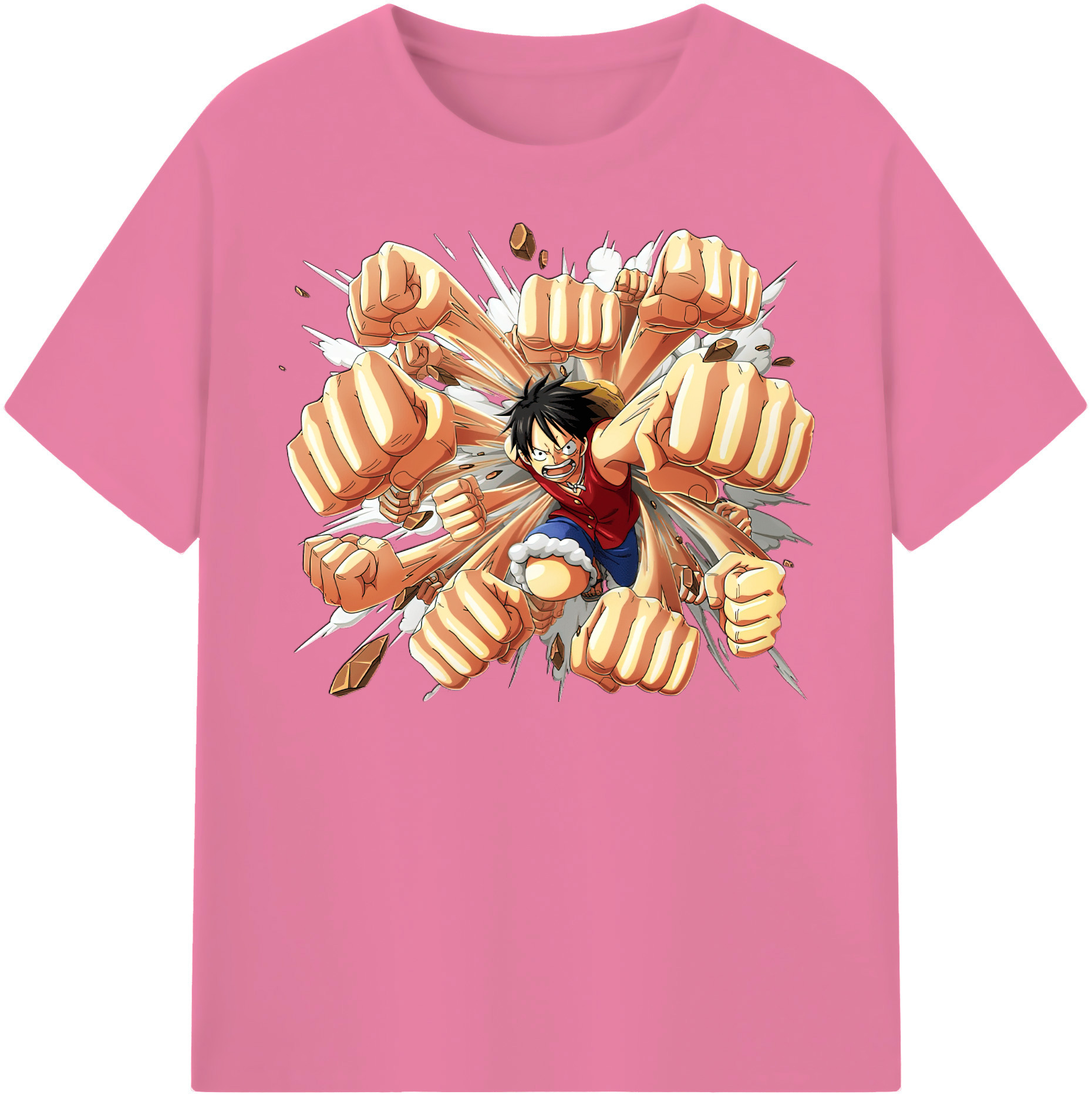 ワンピース モンキー・D・ルフィ ONE PIECE Monkey D. Luffy 綿100％半袖Tシャツ（フロントプリント）